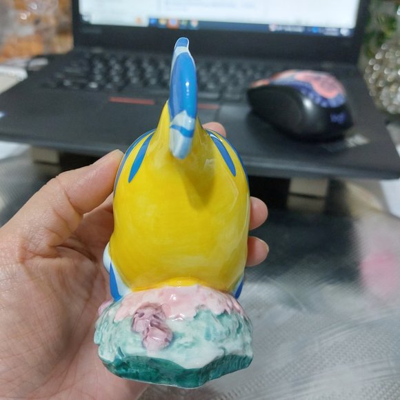 Vintage Disney Japan The Little Mermaid Flounder Ceramic Figurine Little Mermaid - Picture 6 of 7